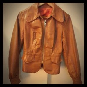 Vintage fitted leather jacket
